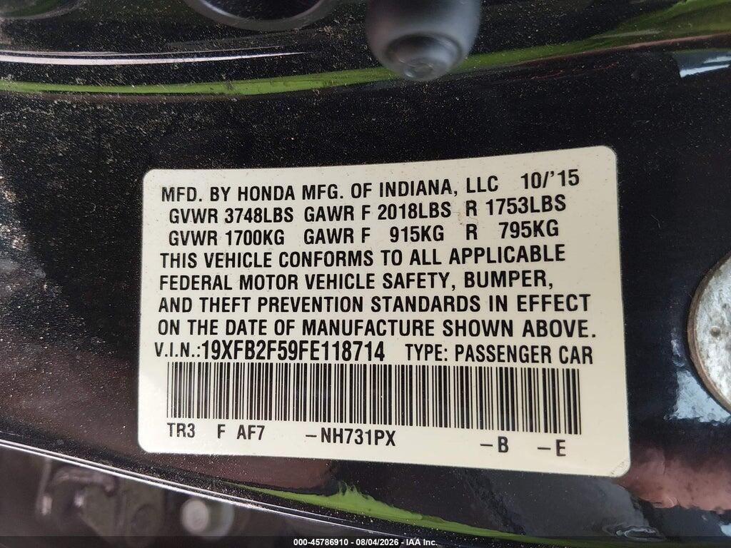 19XFB2F59FE118714 2015 HONDA CIVIC photo no. 9