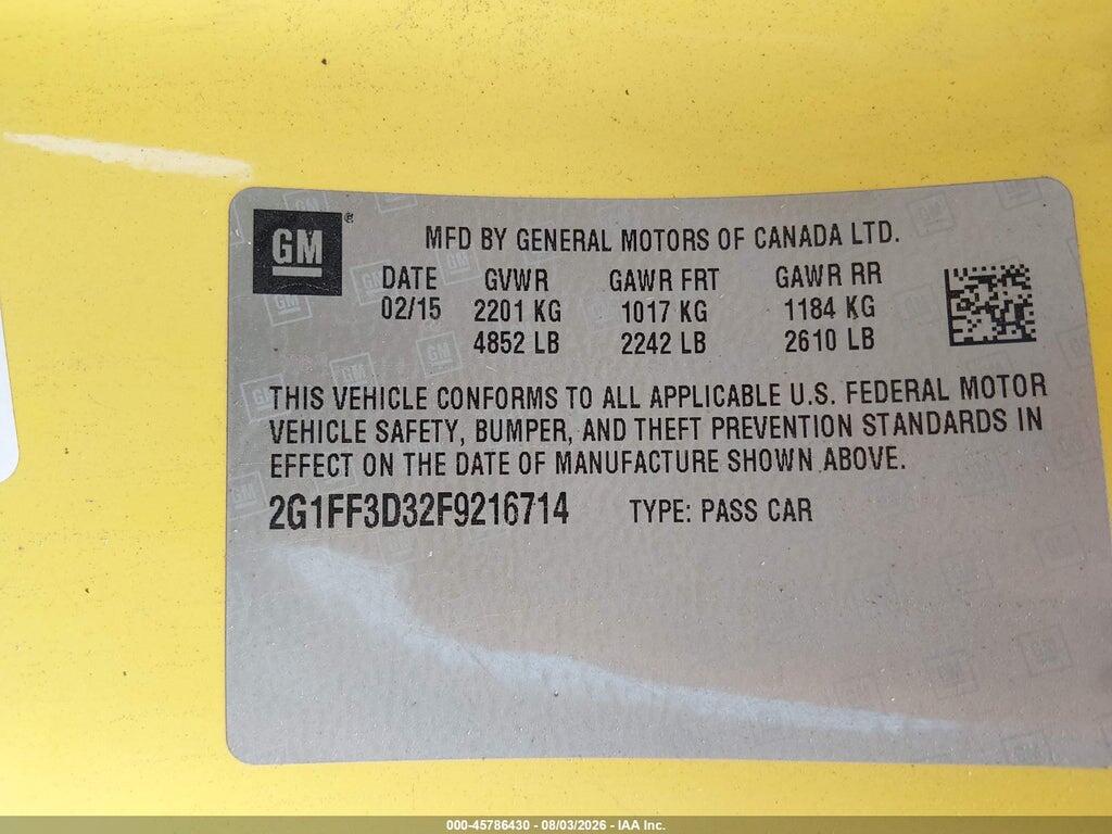 2G1FF3D32F9216714 2015 CHEVROLET CAMARO photo no. 9