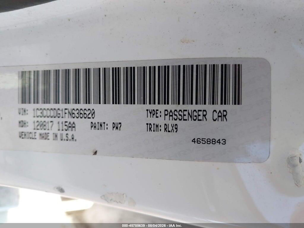 1C3CCCDG1FN636620 2015 CHRYSLER 200 photo no. 9