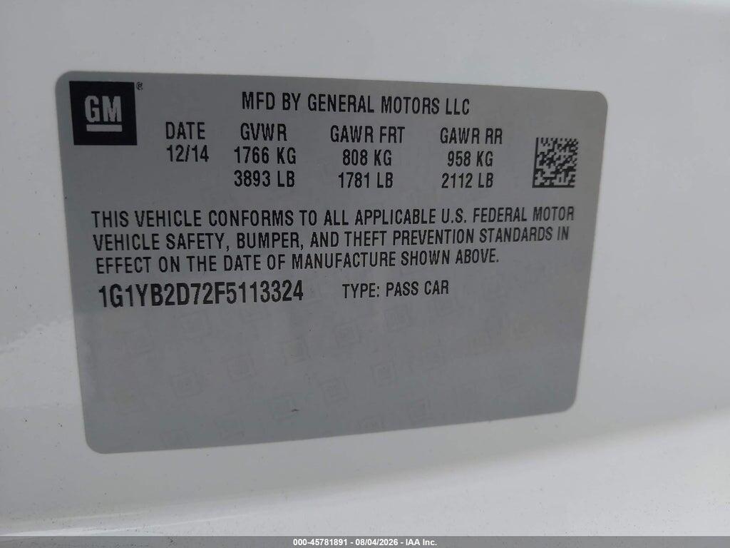 1G1YB2D72F5113324 2015 CHEVROLET CORVETTE photo no. 9
