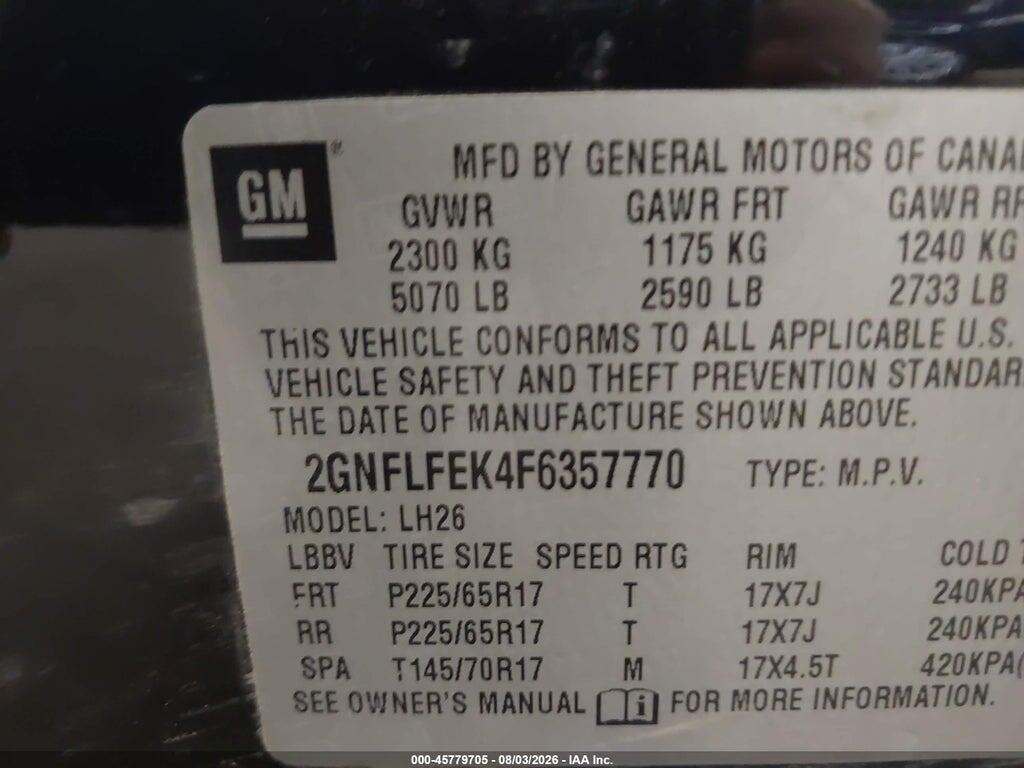 2GNFLFEK4F6357770 2015 CHEVROLET EQUINOX photo no. 9