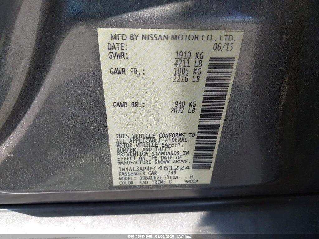 1N4AL3AP4FC461224 2015 NISSAN ALTIMA photo no. 9