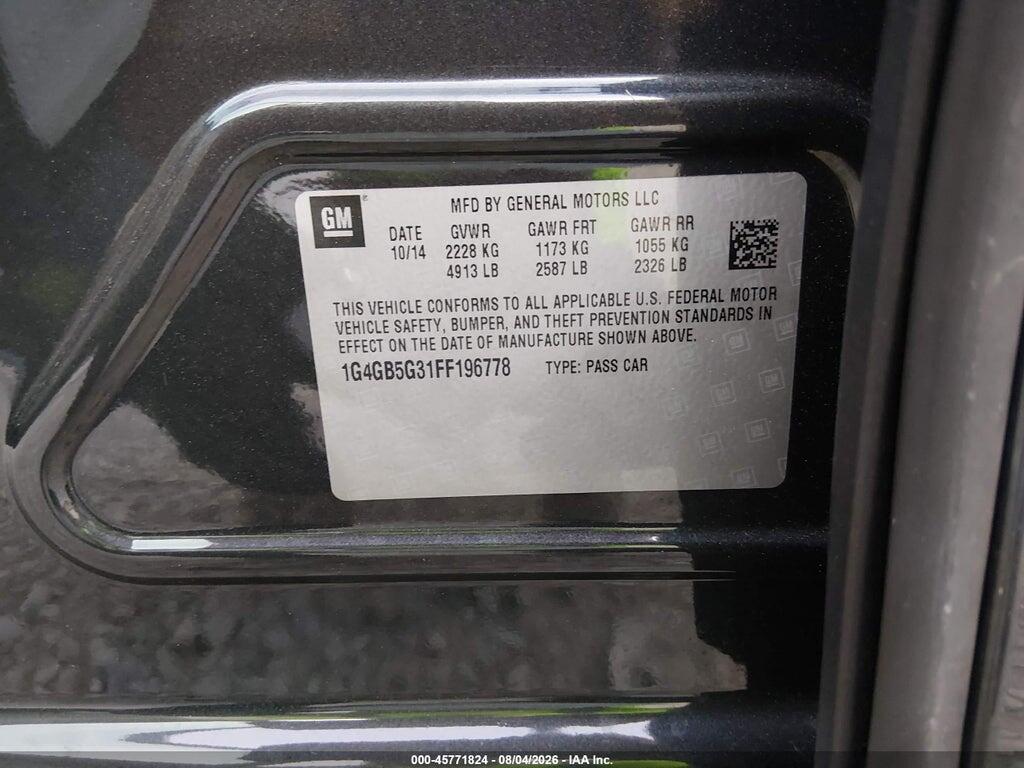 1G4GB5G31FF196778 2015 BUICK LACROSSE photo no. 9