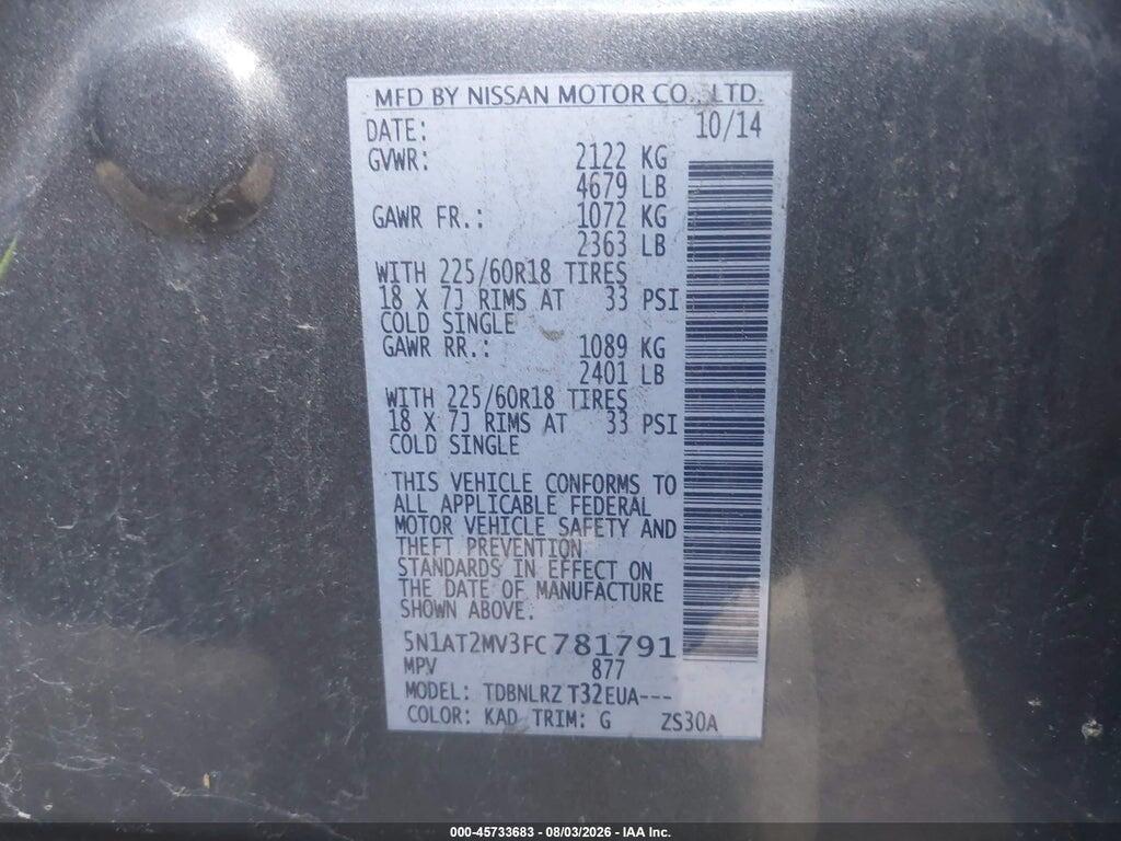 5N1AT2MV3FC781791 2015 NISSAN ROGUE photo no. 9