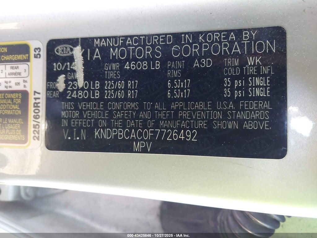 KNDPBCAC0F7726492 2015 KIA SPORTAGE photo no. 9