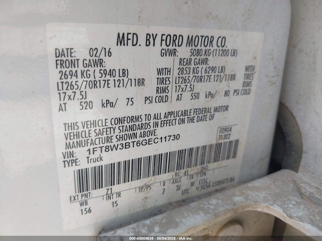 1FT8W3BT6GEC11730 2016 FORD F-350 photo no. 8