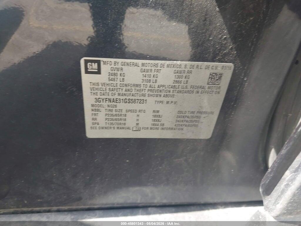 3GYFNAE31GS587231 2016 CADILLAC SRX photo no. 9