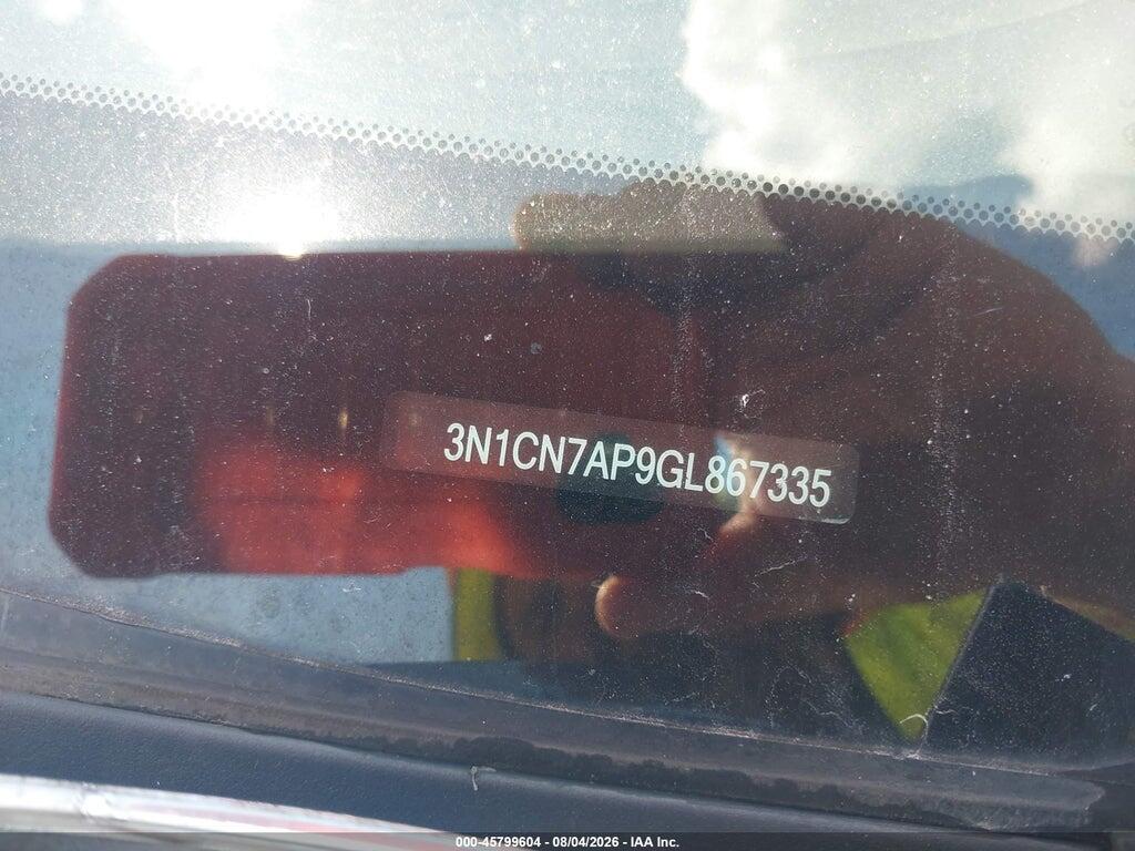 3N1CN7AP9GL867335 2016 NISSAN VERSA photo no. 9