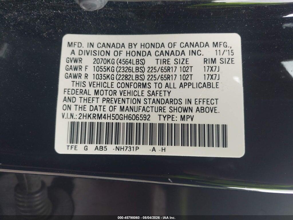 2HKRM4H50GH606592 2016 HONDA CR-V photo no. 9