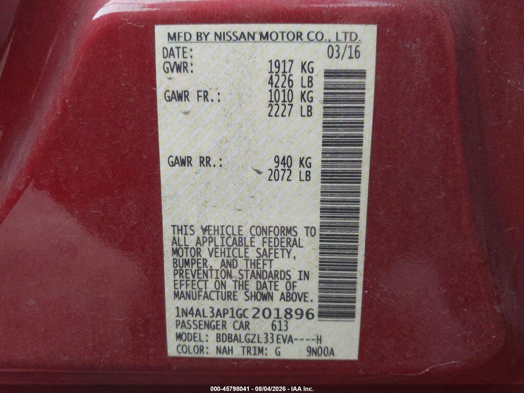 1N4AL3AP1GC201896 2016 NISSAN ALTIMA photo no. 9