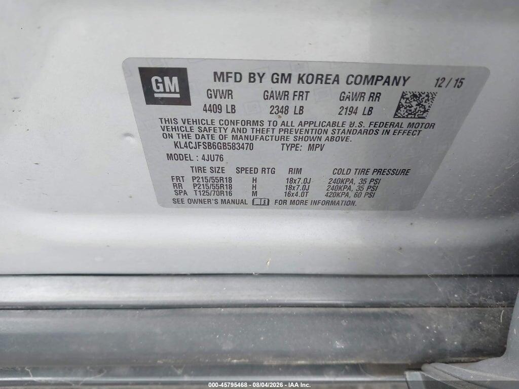 KL4CJFSB6GB583470 2016 BUICK ENCORE photo no. 9