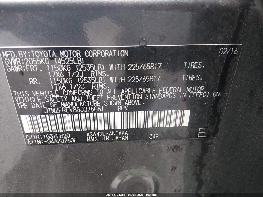 JTMZFREV8GJ078061 2016 TOYOTA RAV4 photo no. 9