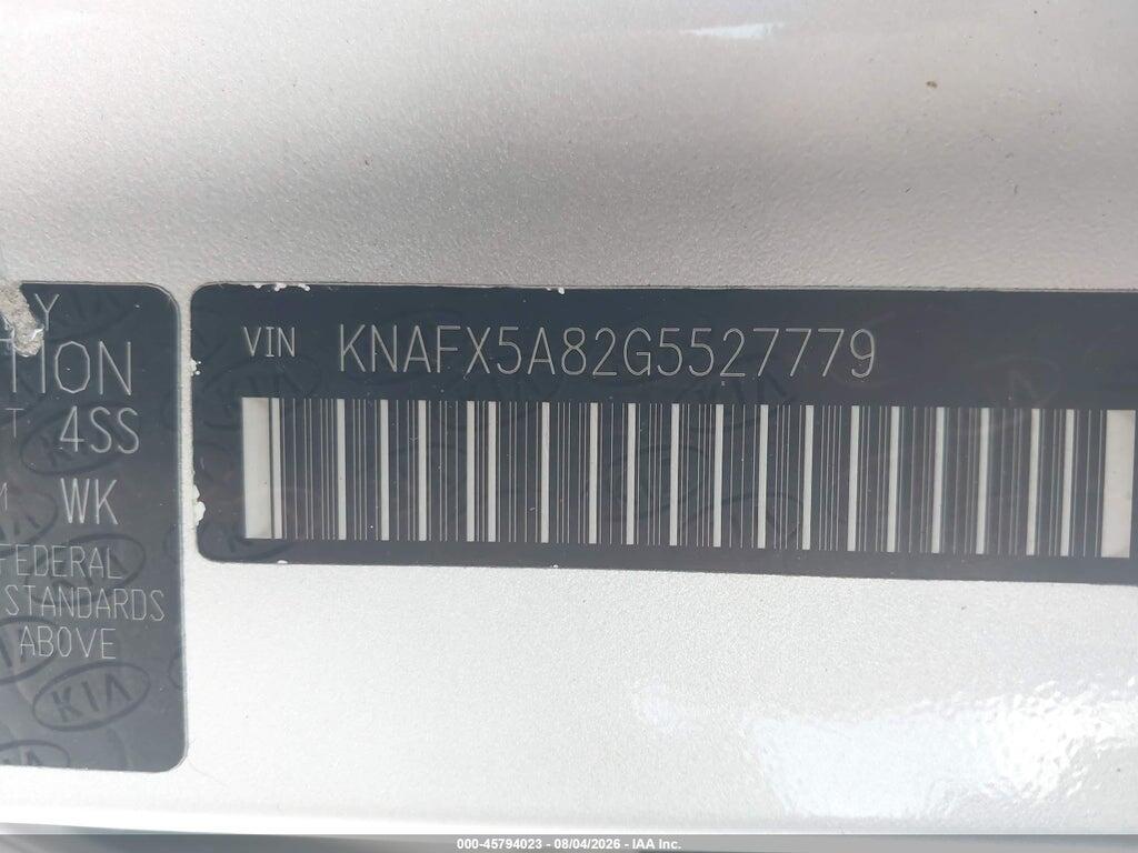 KNAFX5A82G5527779 2016 KIA FORTE photo no. 9