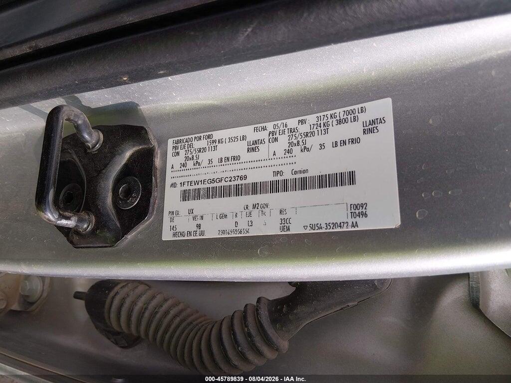 1FTEW1EG5GFC23769 2016 FORD F-150 photo no. 9