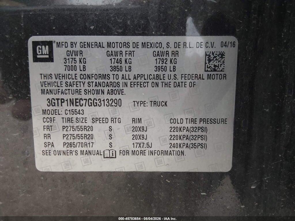 3GTP1NEC7GG313290 2016 GMC SIERRA 1500 photo no. 9