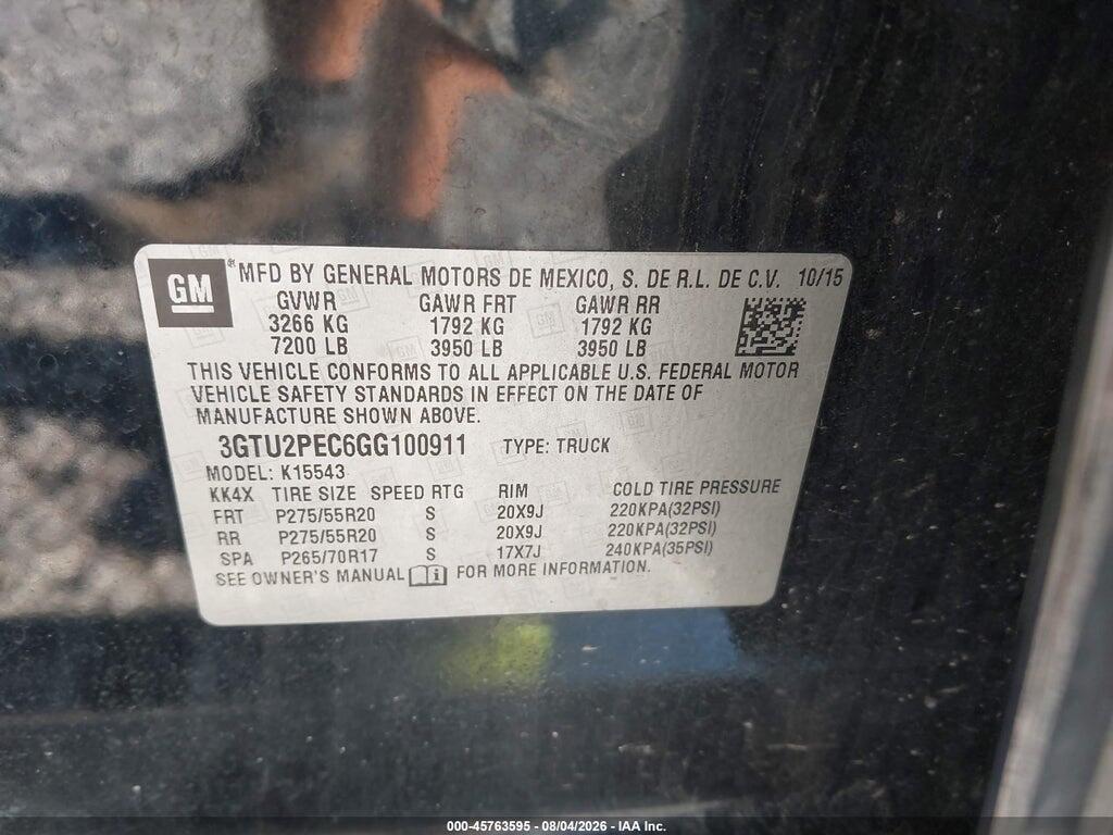 3GTU2PEC6GG100911 2016 GMC SIERRA 1500 photo no. 9