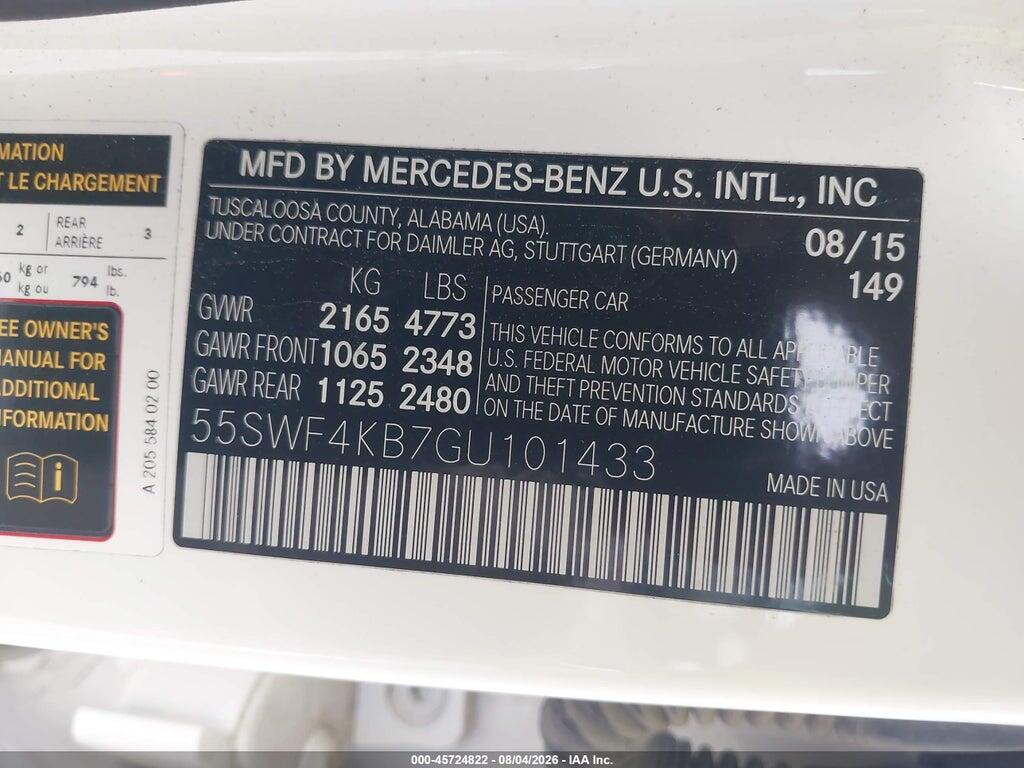 55SWF4KB7GU101433 2016 MERCEDES-BENZ C 300 photo no. 9