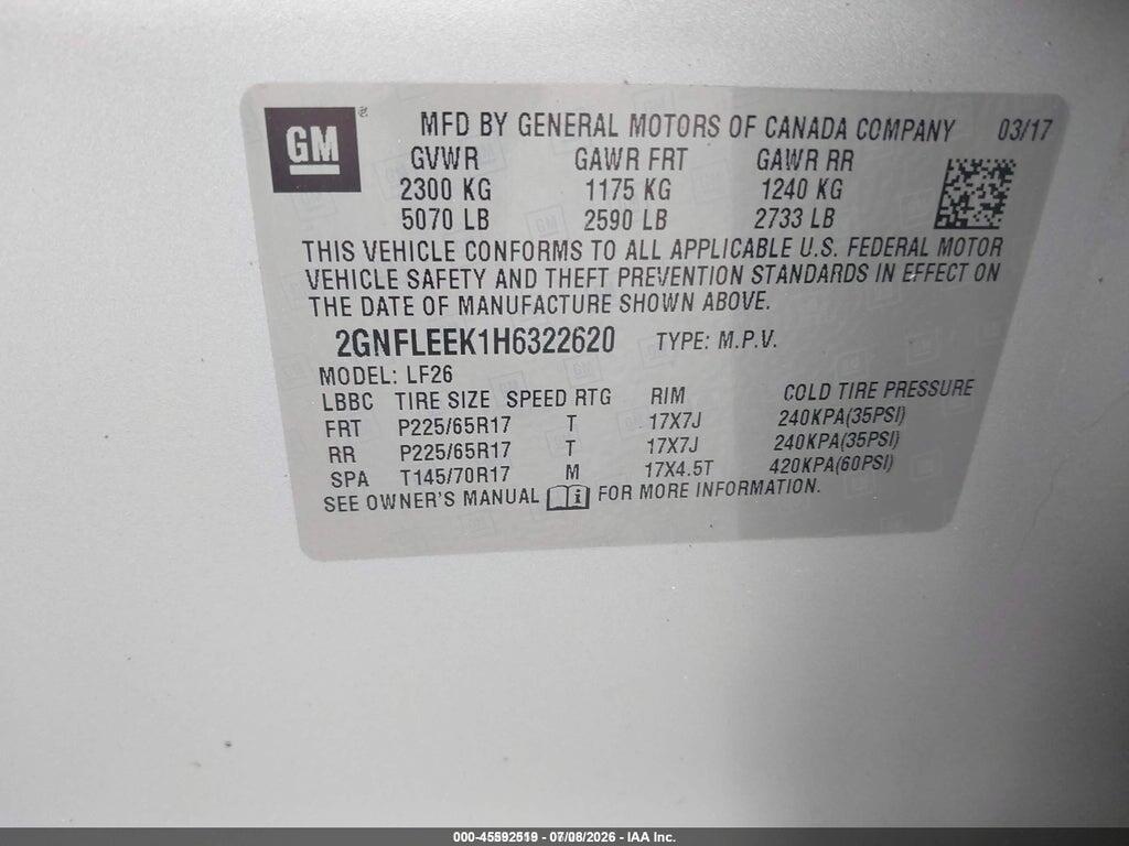 2GNFLEEK1H6322620 2017 CHEVROLET EQUINOX photo no. 9