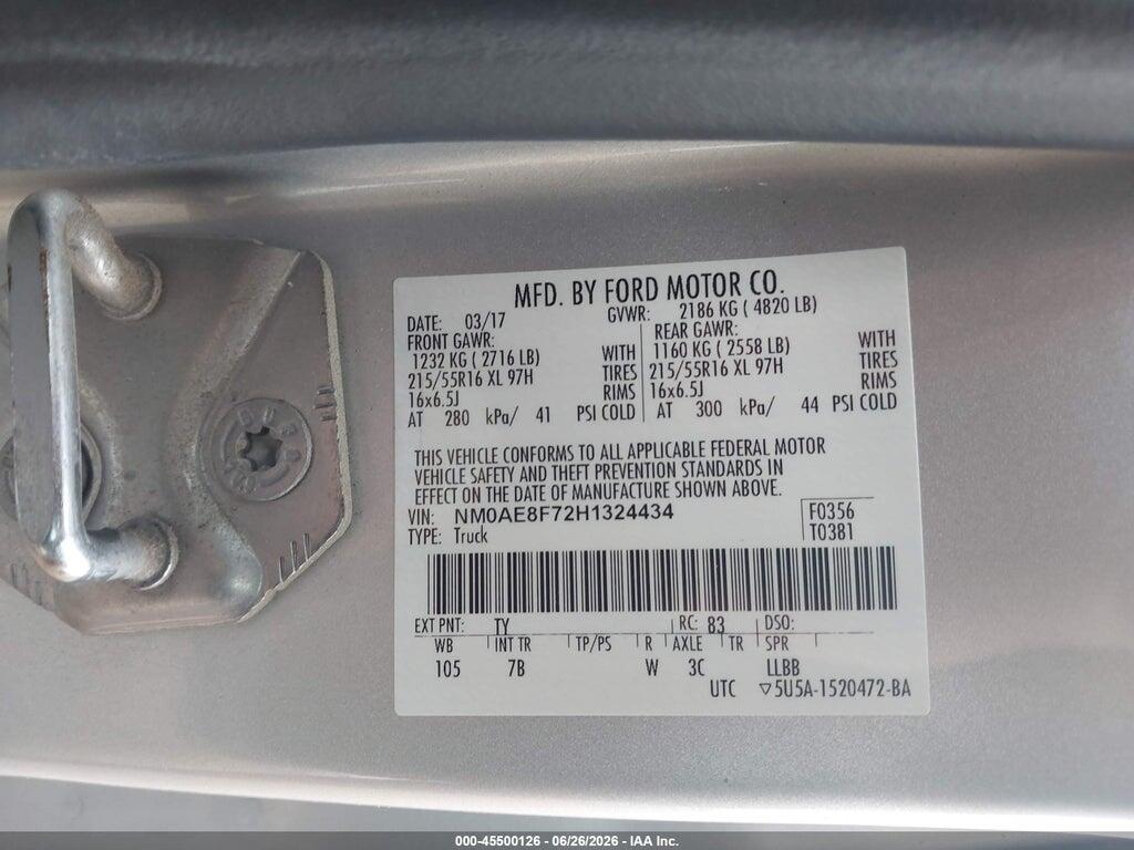 NM0AE8F72H1324434 2017 FORD TRANSIT CONNECT photo no. 9