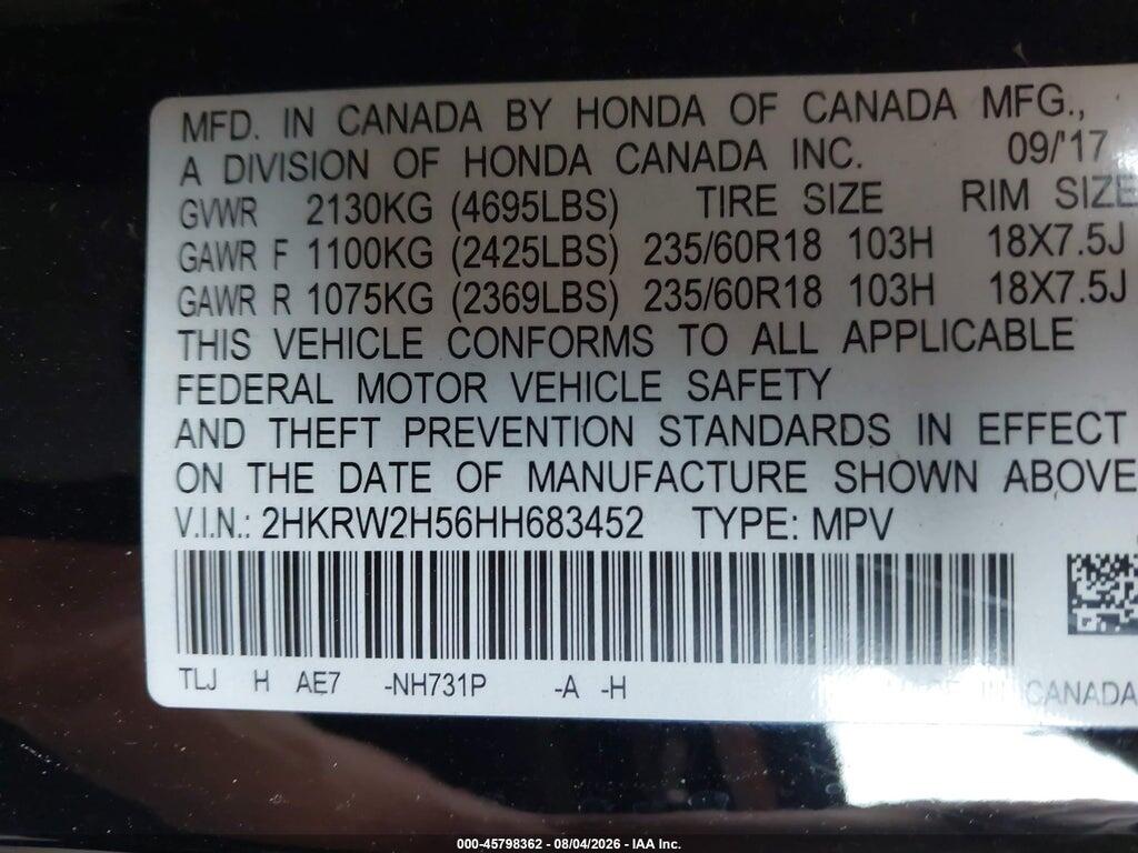 2HKRW2H56HH683452 2017 HONDA CR-V photo no. 9