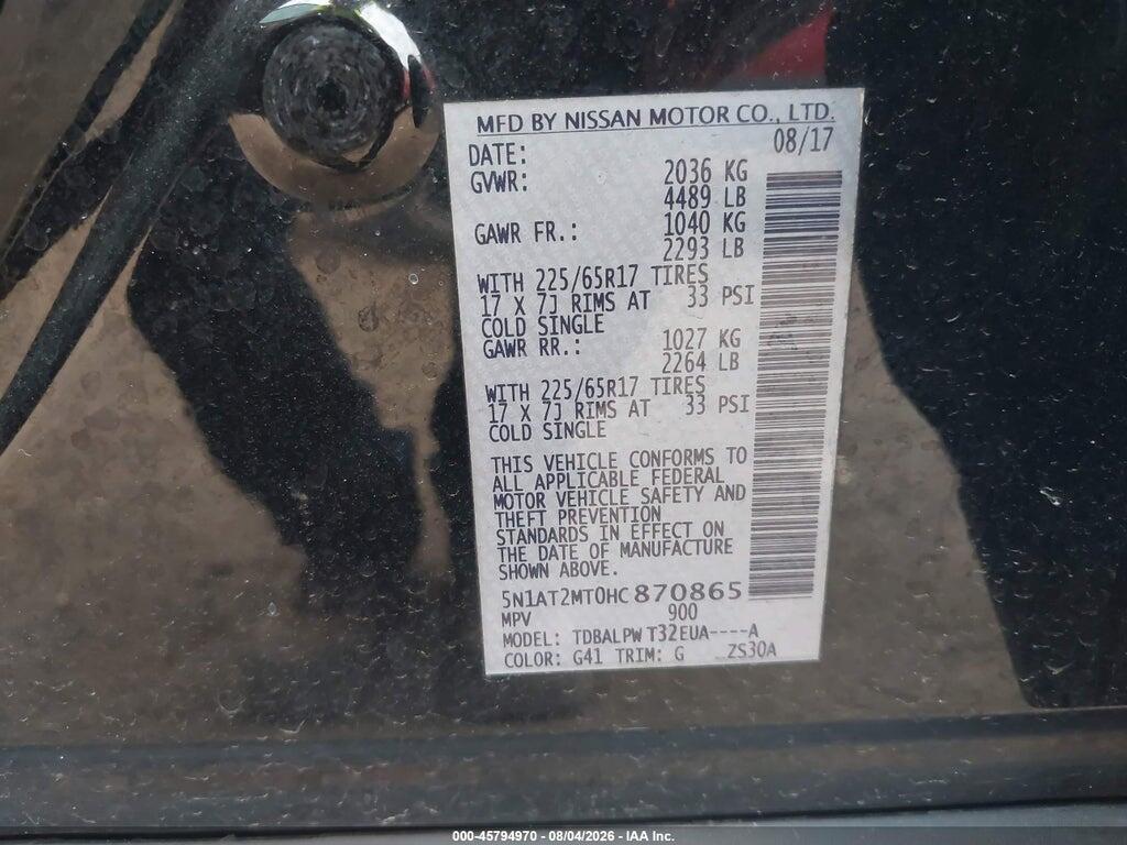 5N1AT2MT0HC870865 2017 NISSAN ROGUE photo no. 9