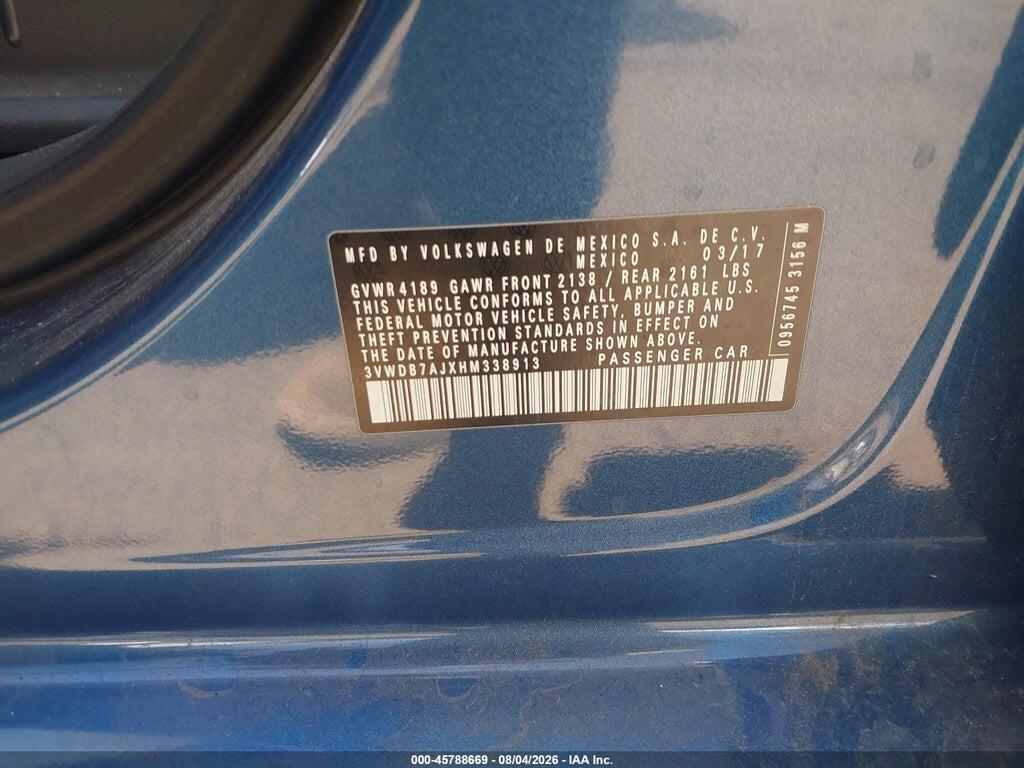 3VWDB7AJXHM338913 2017 VOLKSWAGEN JETTA photo no. 9
