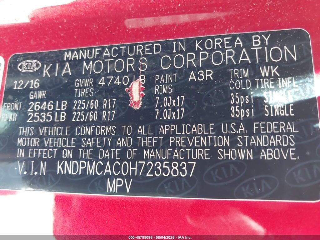 KNDPMCAC0H7235837 2017 KIA SPORTAGE photo no. 9