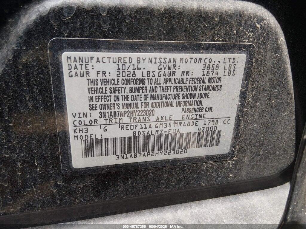 3N1AB7AP2HY223020 2017 NISSAN SENTRA photo no. 9