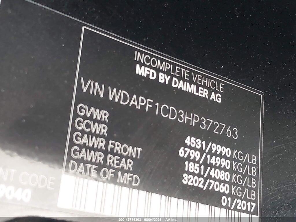 WDAPF1CD3HP372763 2017 MERCEDES-BENZ SPRINTER 3500 photo no. 9