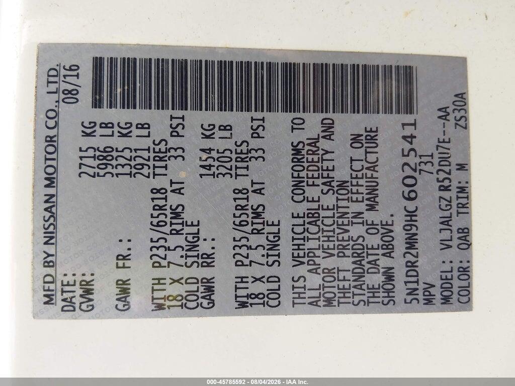 5N1DR2MN9HC602541 2017 NISSAN PATHFINDER photo no. 9