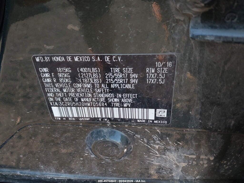 3CZRU5H70HM705684 2017 HONDA HR-V photo no. 9