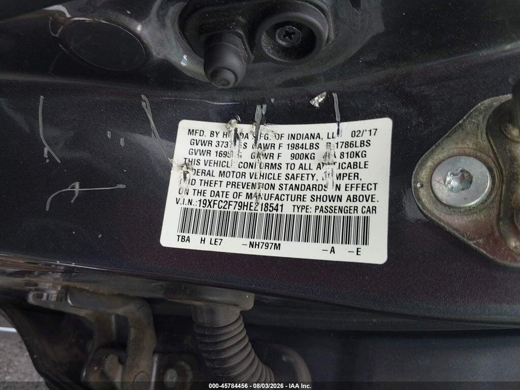 19XFC2F79HE218541 2017 HONDA CIVIC photo no. 9