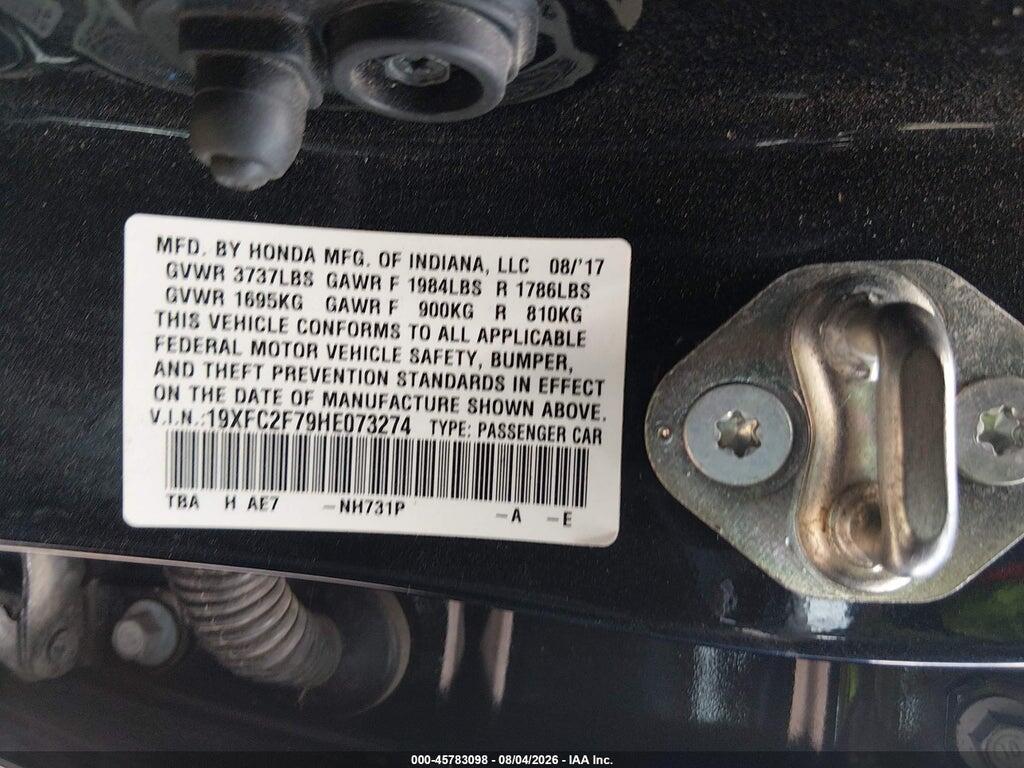 19XFC2F79HE073274 2017 HONDA CIVIC photo no. 9