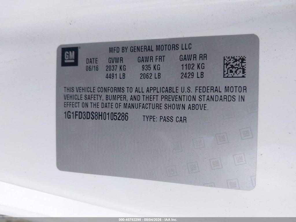 1G1FD3DS8H0105286 2017 CHEVROLET CAMARO photo no. 9