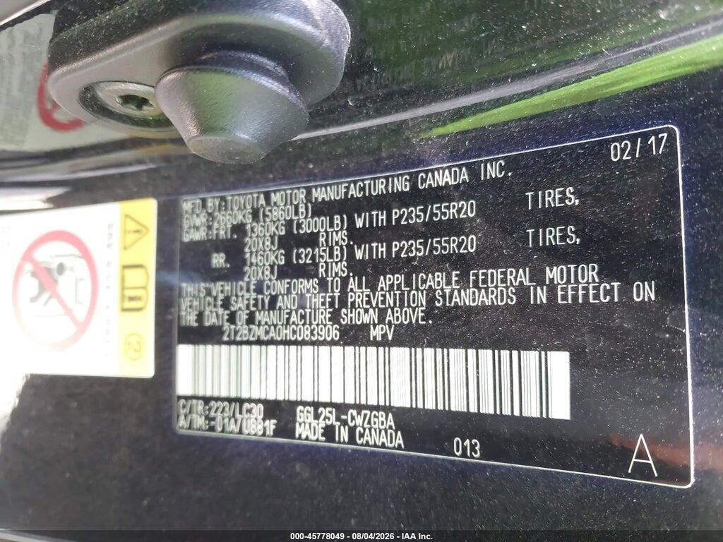 2T2BZMCA0HC083906 2017 LEXUS RX 350 photo no. 9