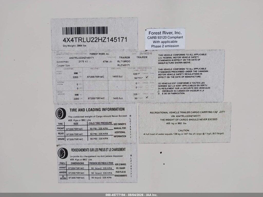 4X4TRLU22HZ145171 2017 ROCKWOOD ROO  M 19 photo no. 9