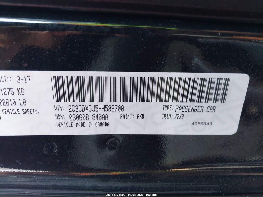 2C3CDXGJ5HH589700 2017 DODGE CHARGER photo no. 9