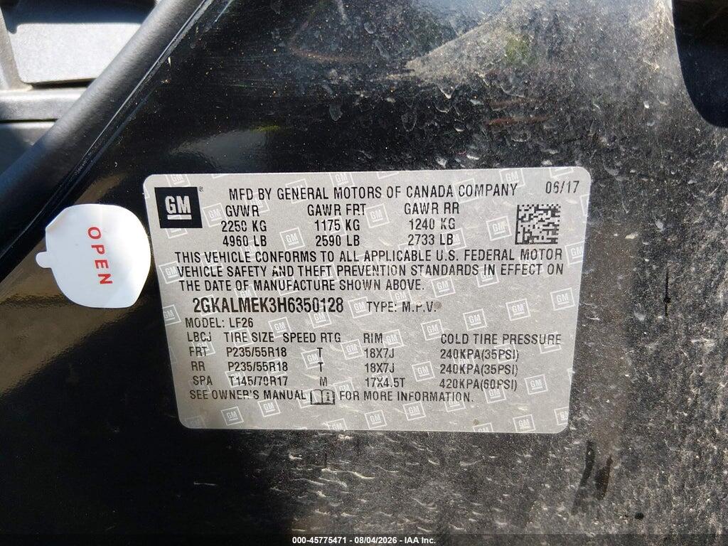 2GKALMEK3H6350128 2017 GMC TERRAIN photo no. 9