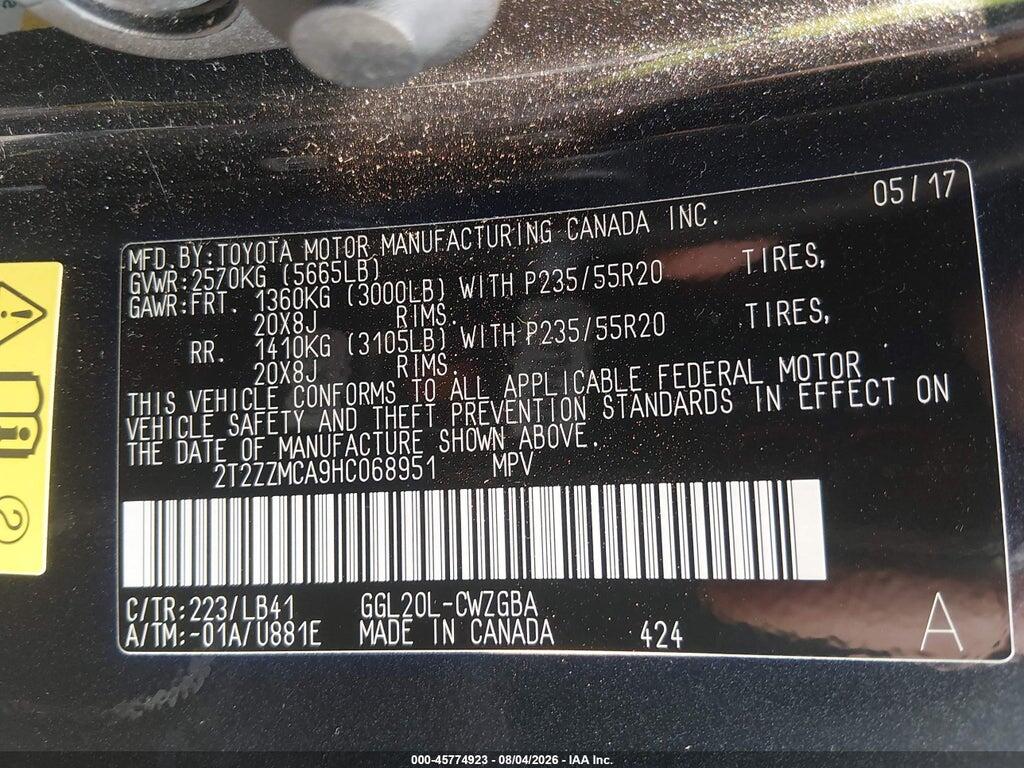 2T2ZZMCA9HC068951 2017 LEXUS RX 350 photo no. 9