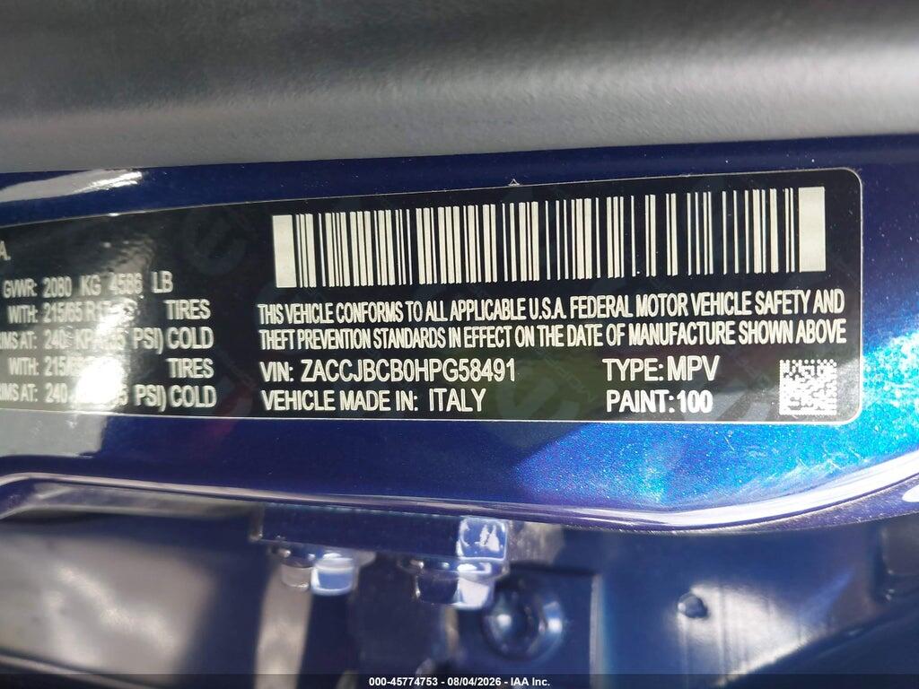 ZACCJBCB0HPG58491 2017 JEEP RENEGADE photo no. 9
