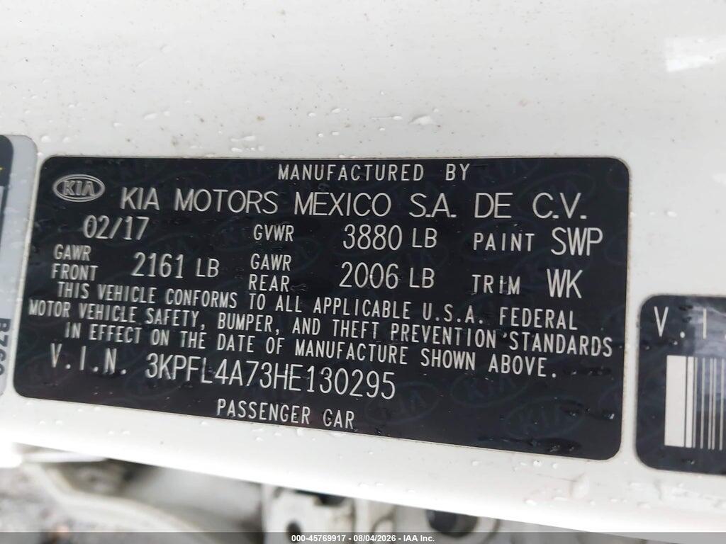 3KPFL4A73HE130295 2017 KIA FORTE photo no. 9