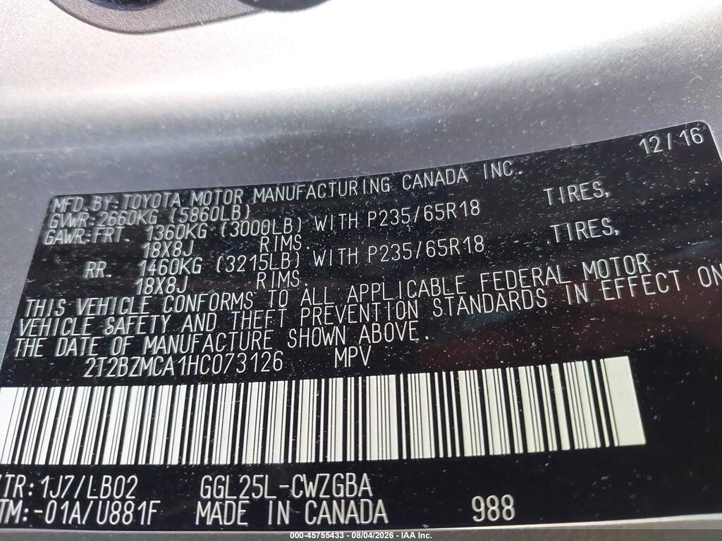 2T2BZMCA1HC073126 2017 LEXUS RX 350 photo no. 9