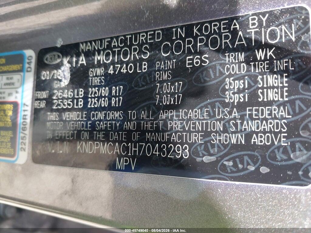 KNDPMCAC1H7043293 2017 KIA SPORTAGE photo no. 9