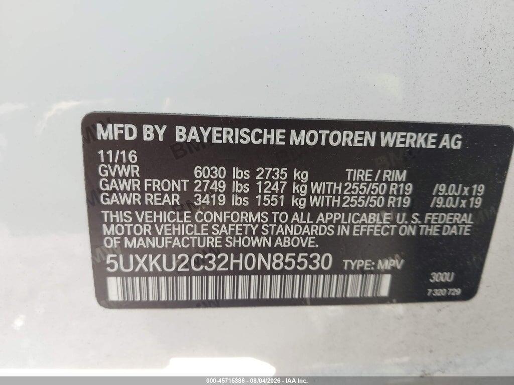5UXKU2C32H0N85530 2017 BMW X6 photo no. 9