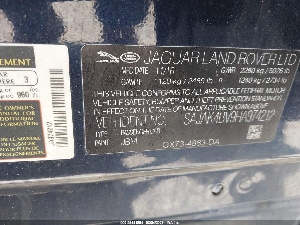 SAJAK4BV9HA974212 2017 JAGUAR XE photo no. 9