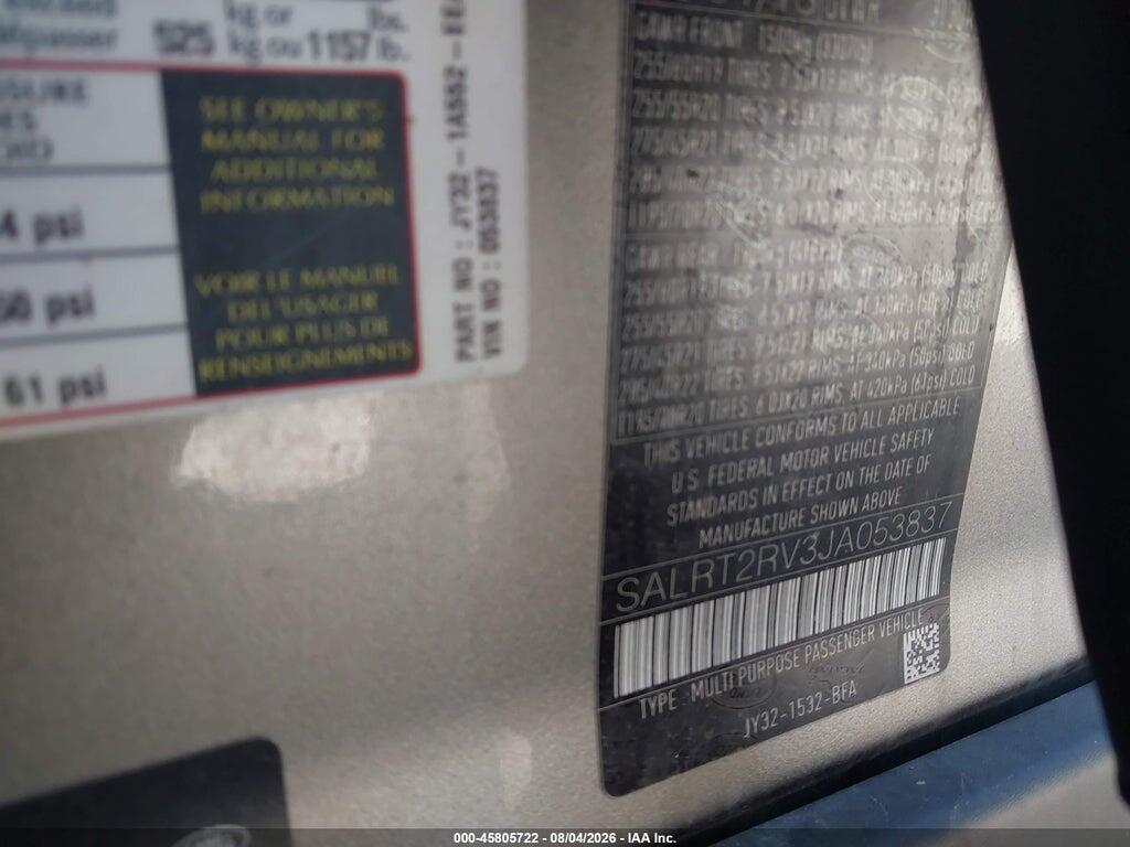 SALRT2RV3JA053837 2018 LAND ROVER DISCOVERY photo no. 9