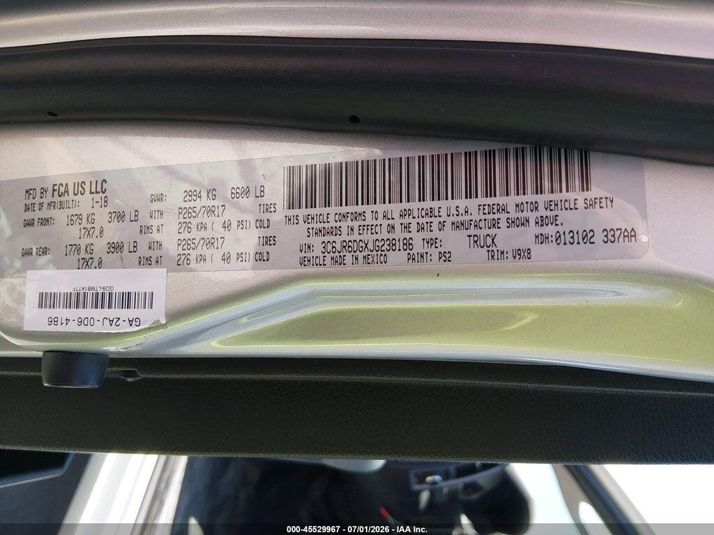 3C6JR6DGXJG238186 2018 RAM 1500 photo no. 9
