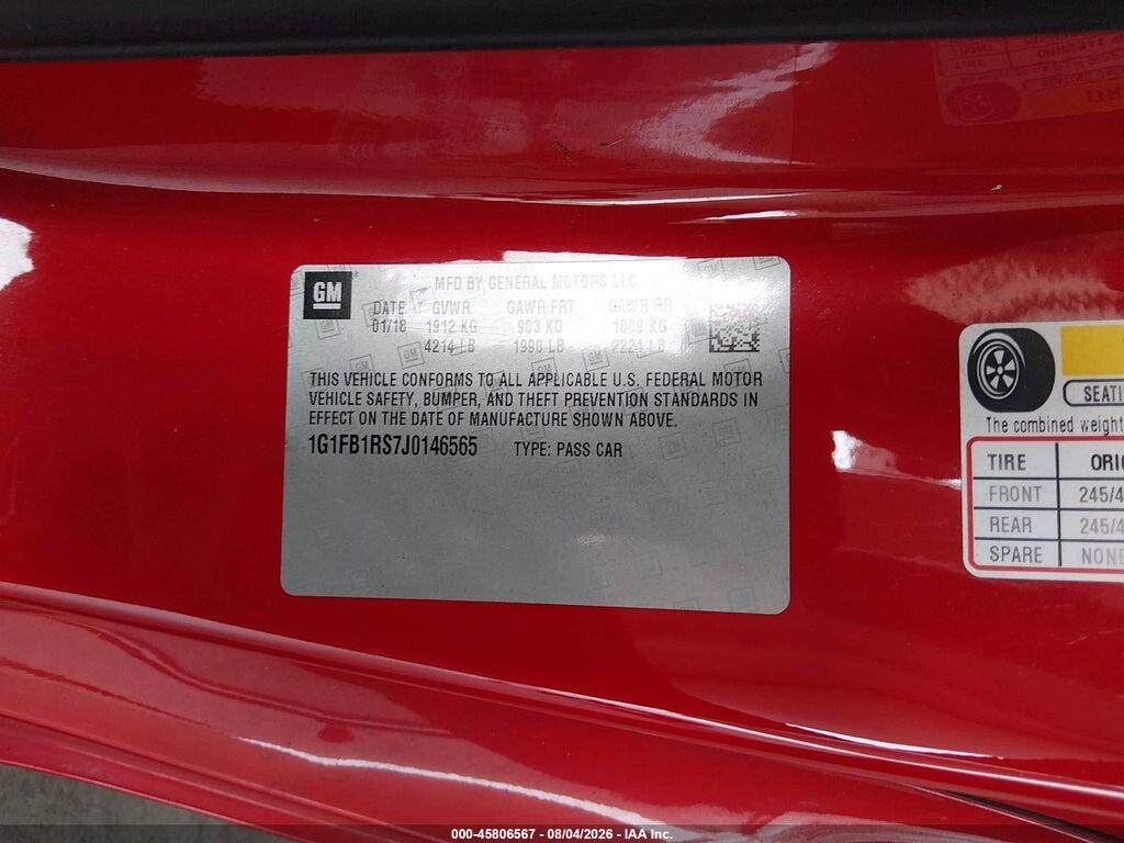 1G1FB1RS7J0146565 2018 CHEVROLET CAMARO photo no. 9
