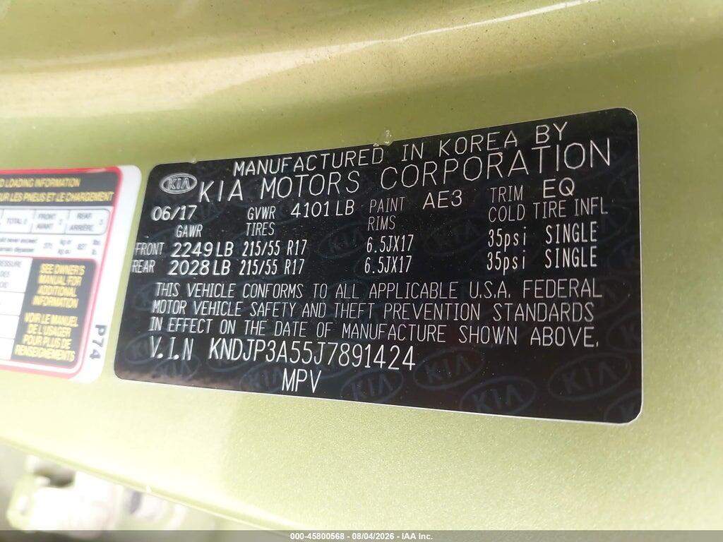 KNDJP3A55J7891424 2018 KIA SOUL photo no. 9