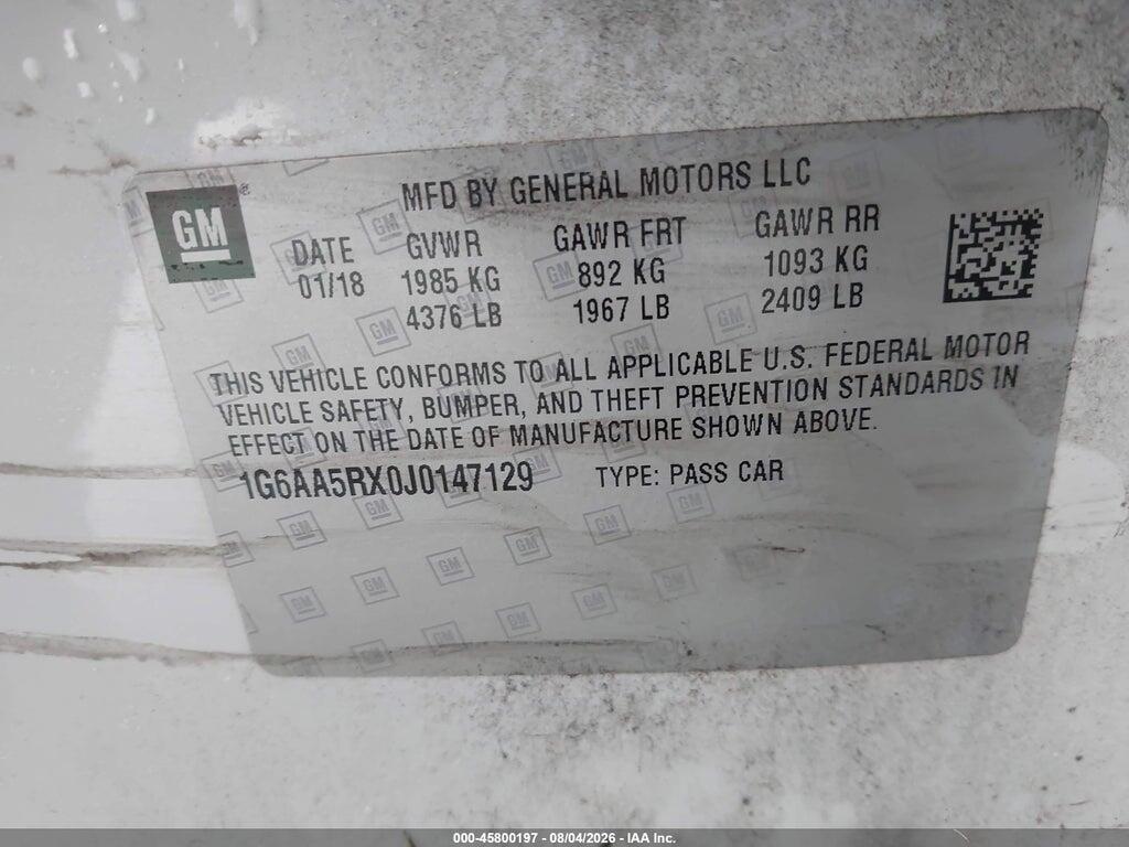 1G6AA5RX0J0147129 2018 CADILLAC ATS photo no. 9